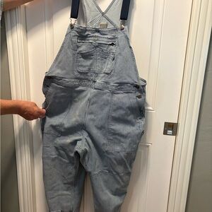 Duluth Trading Co Heavyweight Striped Denim Overalls, size XXL